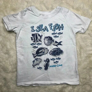 Del  Sol Amber Cove I Sea Fish T-Shirt White Sz 3T
